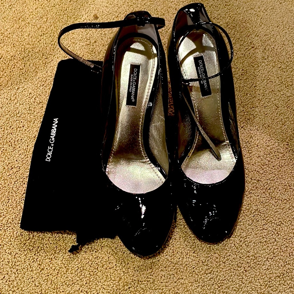 Dolce Gabbana Black Patent Pumps